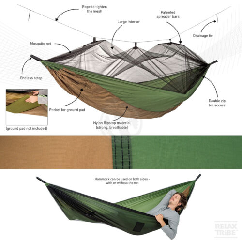 Adventure Moskito Thermo: [1p] Portable Travel Hammock+Anti-bugs Net [Outdoor/Camping] - Image 3