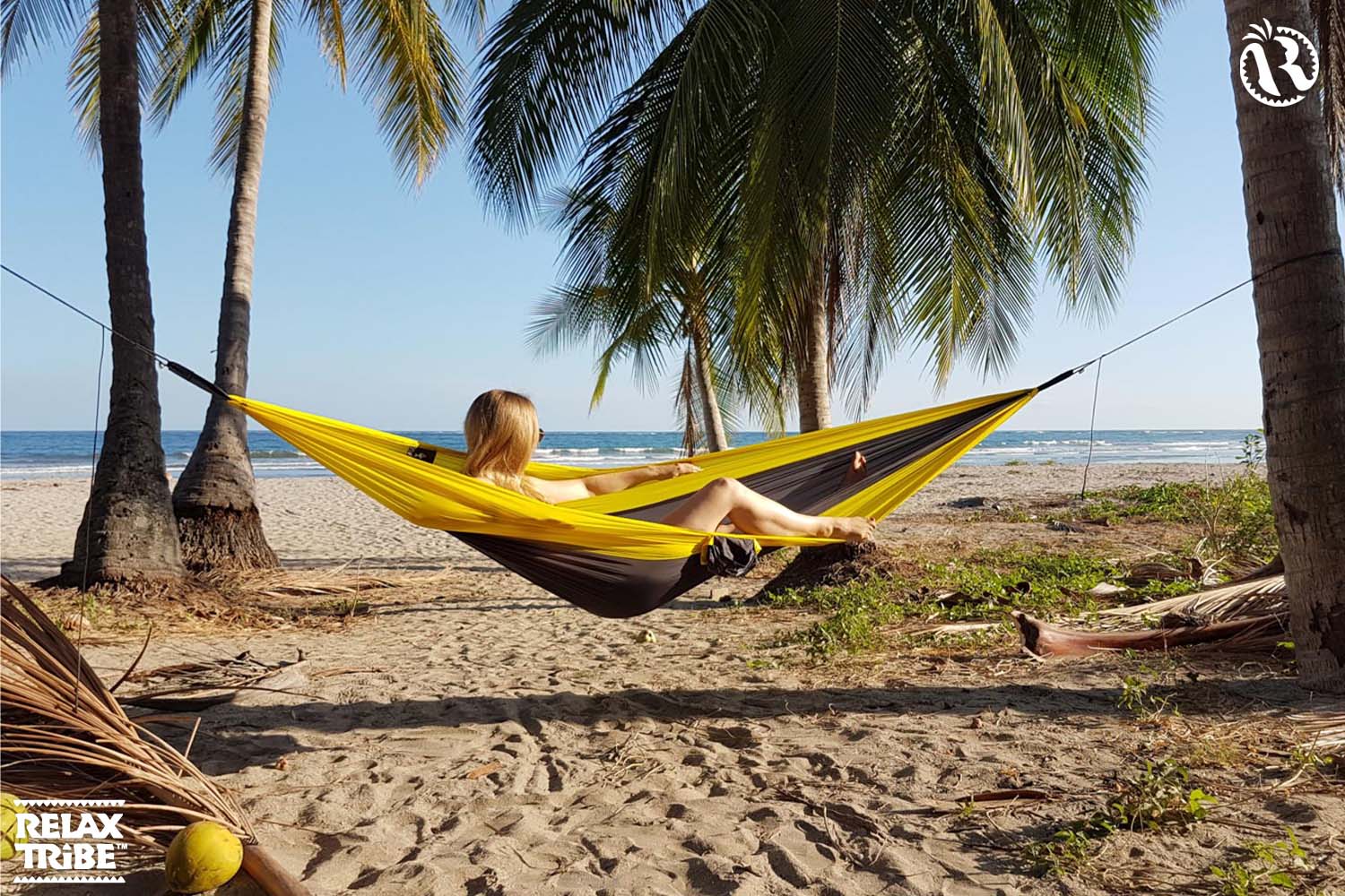 adventure-yellowstone-single-portable-travel-hammock-outdoor-camping-black-yellow-beach-palm-trees