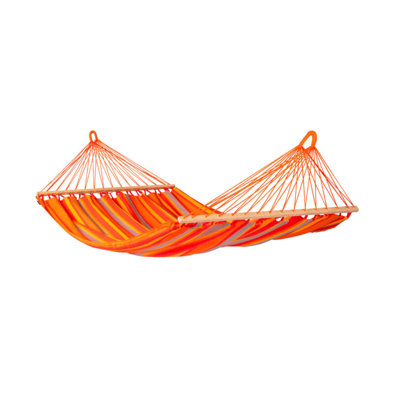 Alisio Toucan: XL Weatherproof Hammock w/ Bars [FSC Wood/Home&Garden] Handmade [Multicolor+Orange]