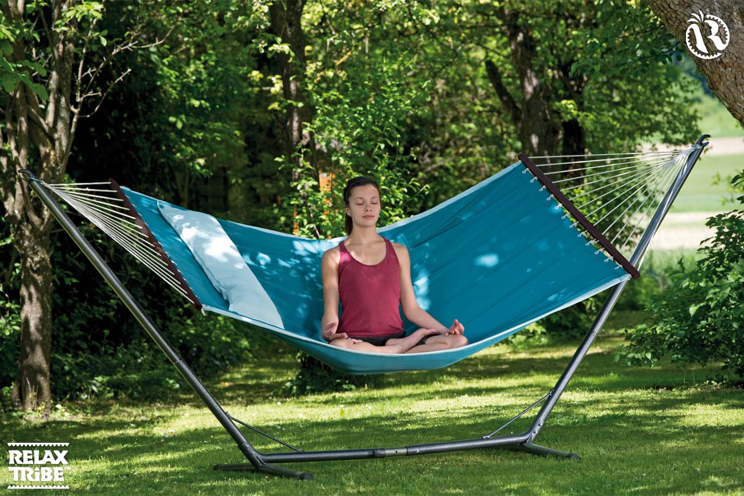 american-dream-petrol-double-xl-padded-hammock-with-bars-pillow-aqua-light-blue-garden-metal-stand