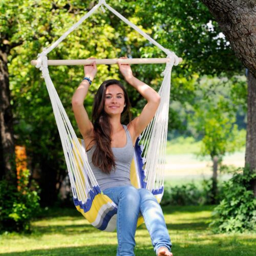 Belize Kolibri: Single Hanging Chair [Recycled Cotton] Padded - Image 3