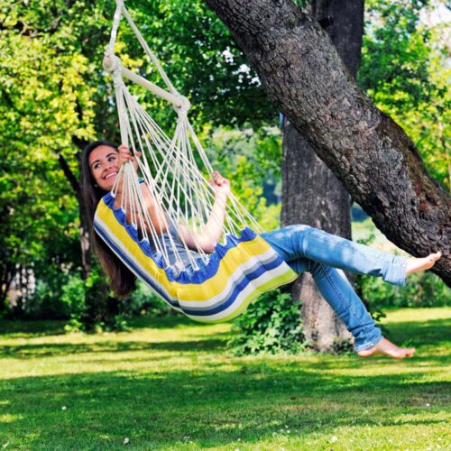 Belize Kolibri: Single Hanging Chair [Recycled Cotton] Padded - Image 4