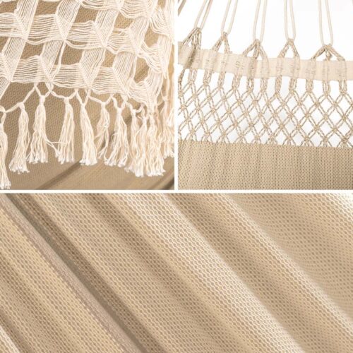 Bossanova Muscade: [2-3p] XXL Brazilian Eco-Hammock w/ Fringes [100%Organic Cotton] Handmade - Image 5