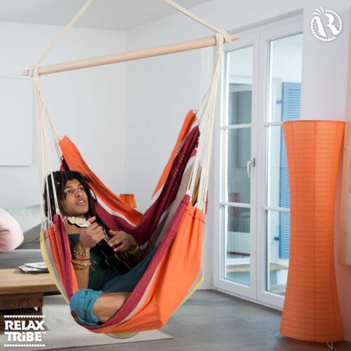 Brasil Acerola: [1-2p] XL Hammock Chair [Recycled Cotton+FSC Wood] Handmade - Image 4