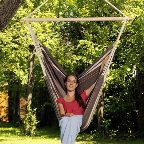 Brasil Gigante Café: [2-3p] XXL Lounger/Hammock Chair [Recycled Cotton+FSC Wood] Handmade - Image 3