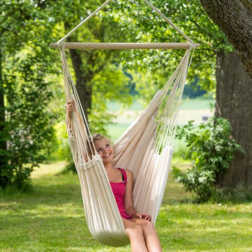 Brasil Natura: [1-2p] XL Eco-Hammock Chair [100%Cotton-Recycled+FSC Wood] Handmade - Image 5