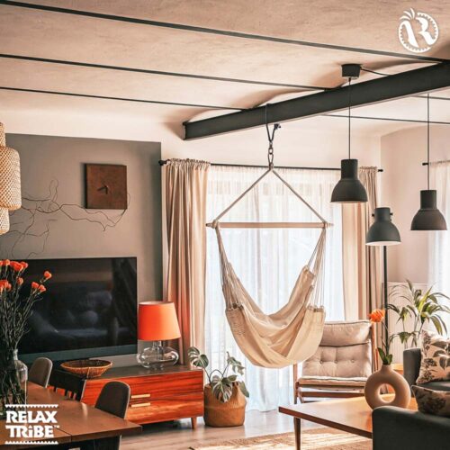 Brasil Natura: [1-2p] XL Eco-Hammock Chair [100%Cotton-Recycled+FSC Wood] Handmade - Image 3