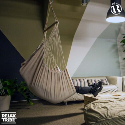 Brasil Natura: [1-2p] XL Eco-Hammock Chair [100%Cotton-Recycled+FSC Wood] Handmade - Image 4