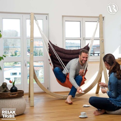 California Terracotta: [1p] Lounger Hanging Chair [100%Cotton+FSC Wood] padded - Image 4