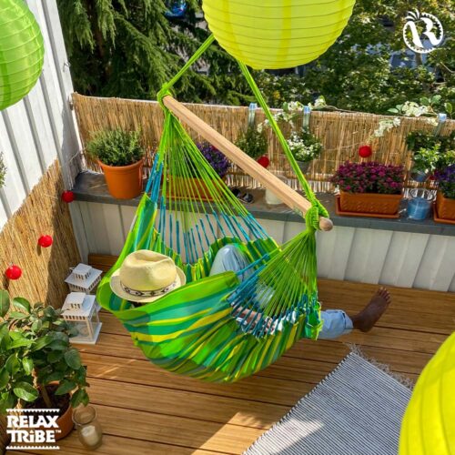 Domingo Lime: Weatherproof Lounger Hammock Chair [FSC Wood/Home&Garden] Handmade - Image 2