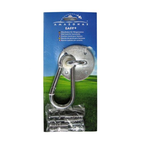 Easy+: Wall Carabiner Hook Set for Fixation+Suspension [Hammock=1side] Silver