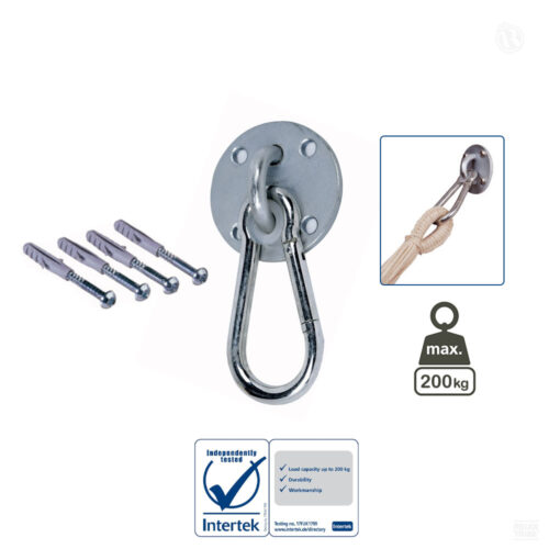 Easy+: Wall Carabiner Hook Set for Fixation+Suspension [Hammock=1side] Silver-specs