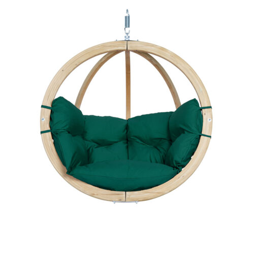 Globo Chair Verde: [1p] Home&Garden Hanging Chair [FSC Wood]+Cushion [Weatherproof] Green