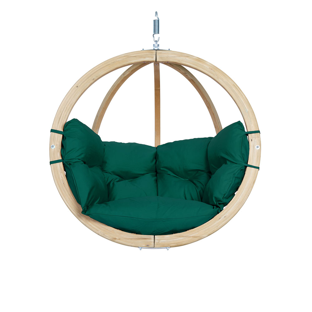Globo Chair Verde: [1p] Home&Garden Hanging Chair [FSC Wood]+Cushion [Weatherproof]