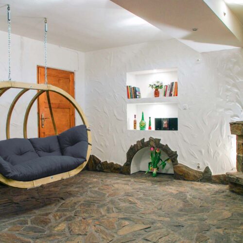 Globo Royal Chair Anthracite: [2/3p] Home&Garden XL Hanging Sofa [FSC Wood]+Cushion [Weatherproof] - Image 3