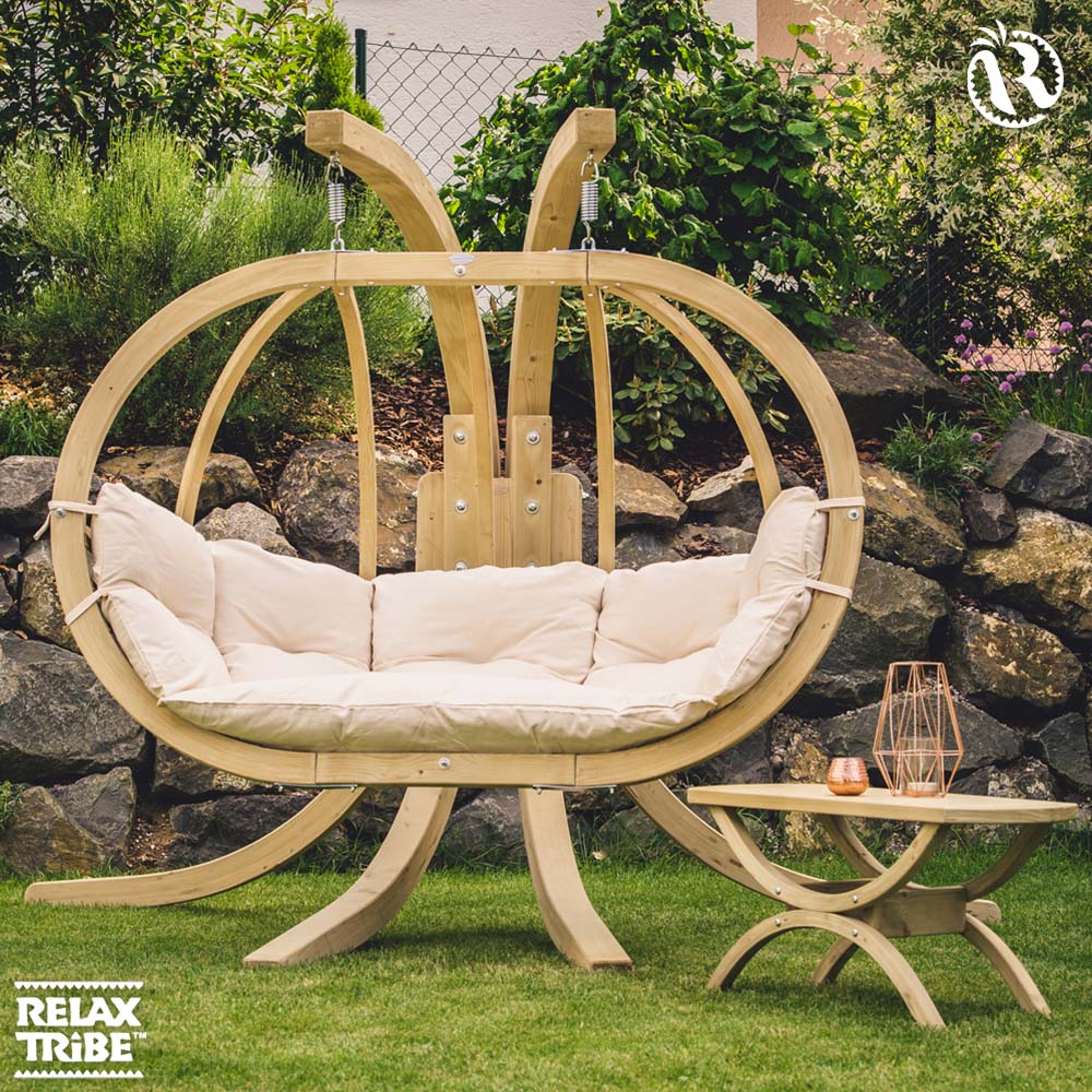 globo-royal-stand-xl-hanging-chair-frame-fsc-wood-home-garden-weatherproof-and-globo-royal-natura-and-tavolino