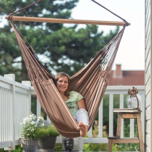 Habana Chocolate: [2p-K] XL Eco-Lounger Hammock Chair [100%Organic Cotton+FSC Wood] Handmade - Image 5