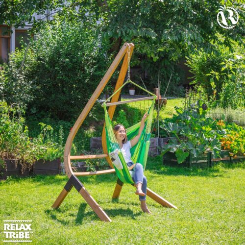 Habana Jungle: Eco-Lounger Hammock Chair [100%Organic Cotton+FSC Wood] Handmade - Image 4