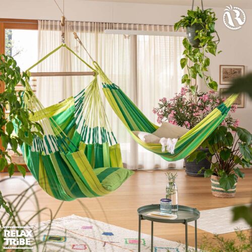 Habana Jungle: Eco-Lounger Hammock Chair [100%Organic Cotton+FSC Wood] Handmade - Image 3