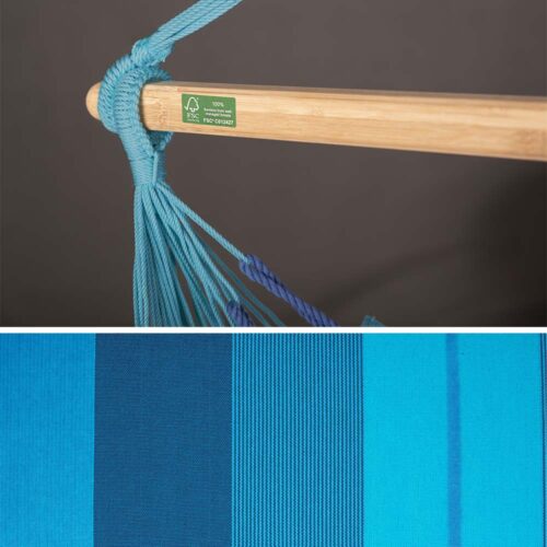 Habana Lagoon: Eco-Lounger Hammock Chair [100%Organic Cotton+FSC Wood] Handmade - Image 4