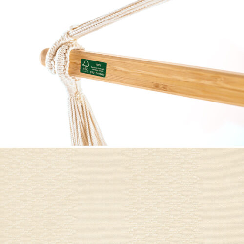 Habana Latte: Eco-Lounger Hammock Chair [100%Organic Cotton+FSC Wood] Handmade - Image 5