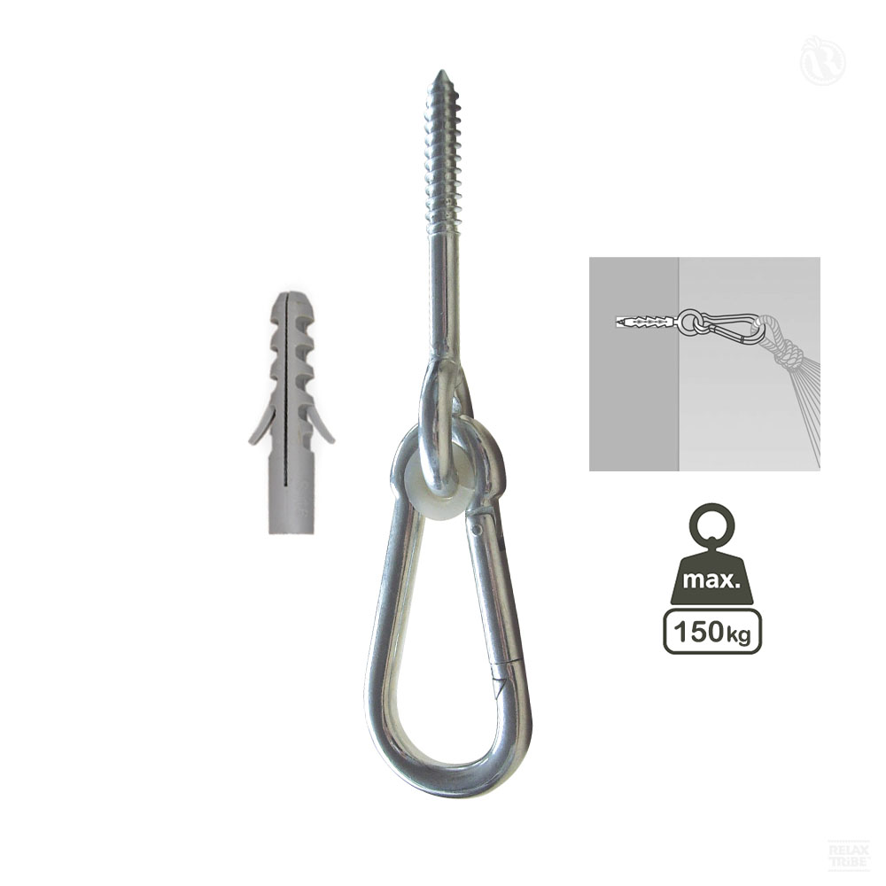 Jumbo: Carabiner Hook Set for Fixation+Suspension [Hammock=1side/Hanging Chair]-specs