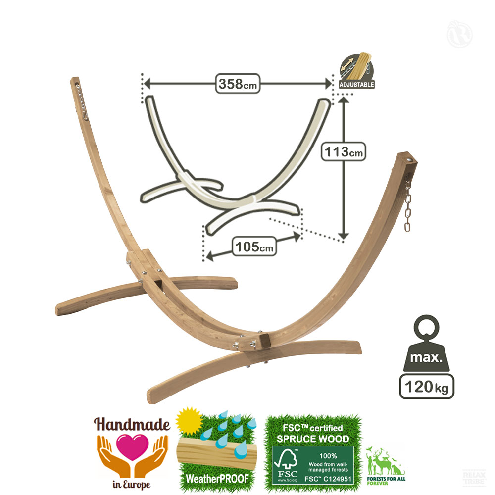 Kronos: FSC Wood Stand for Hammock length 270-320cm [Home&Garden]-specs