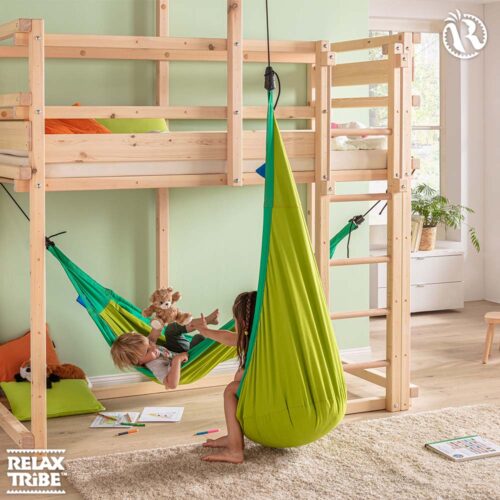 Moki Froggy: Kids Hammock [100%Organic Cotton] w/ Suspension [max.80kg/TÜV certified] - Image 5