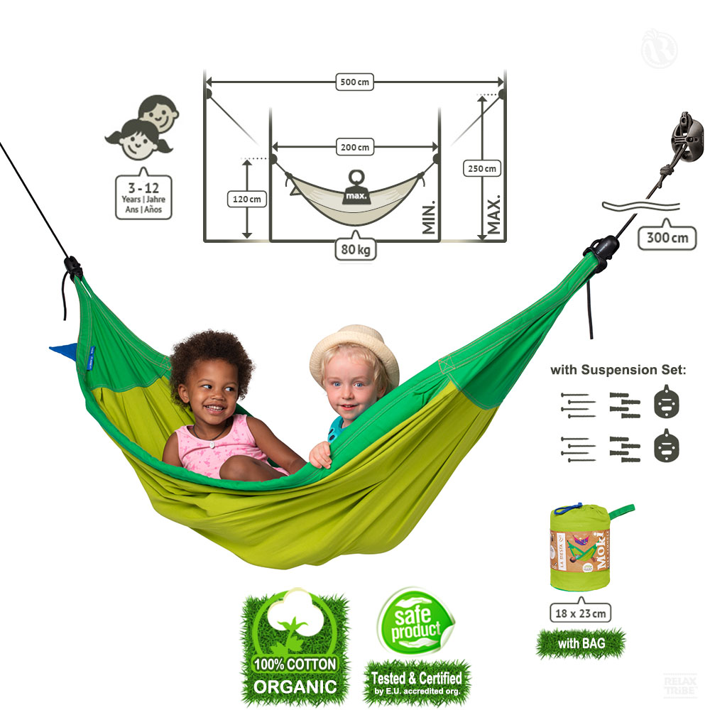 moki-froggy-kids-hammock-pure-organic-cotton-with-suspension-max-80kg-lime-green-detail-spec