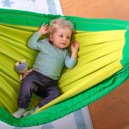 Moki Froggy: Kids Hammock [100%Organic Cotton] w/ Suspension [max.80kg/TÜV certified] - Image 4