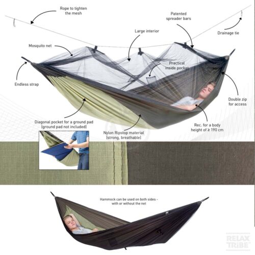 Moskito-Traveller Thermo XXL: [1p] Adventure Portable Hammock+Anti-bugs Net+Thermal pocket [Outdoor/Camping] - Image 3