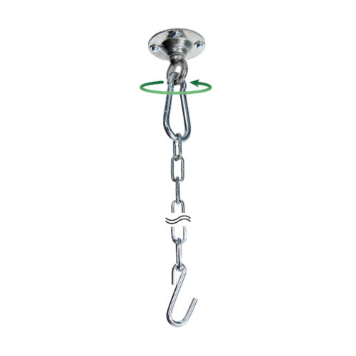 Power Hook: Rotating Carabiner Hook Set for Fixation+Suspension+Extension [Hanging Chair] Silver