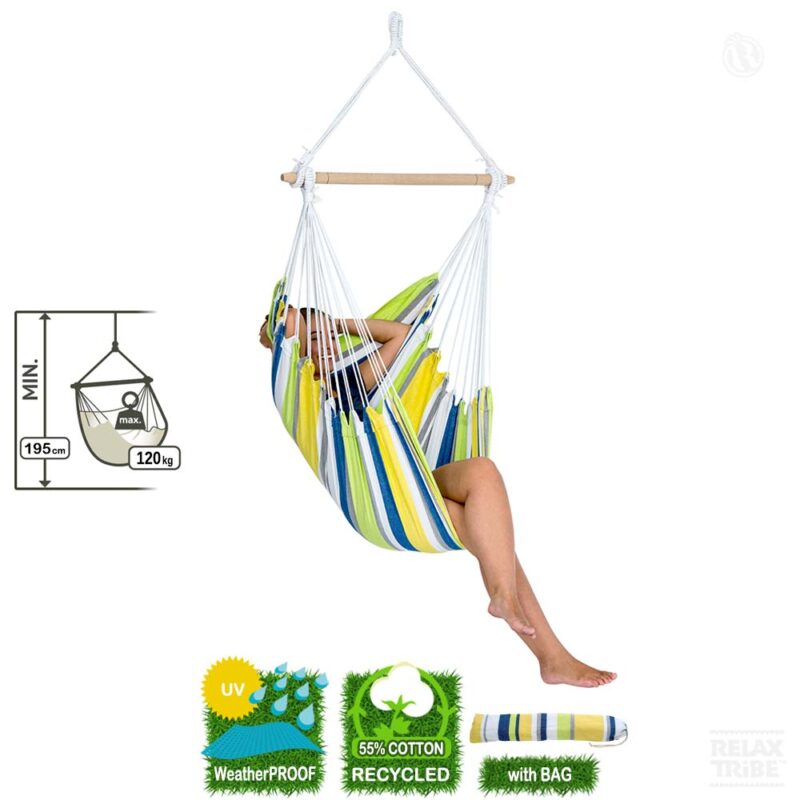 Relax Kolibri: [1p] Weatherproof Hammock Chair [Home&Garden] Multicolor-specs