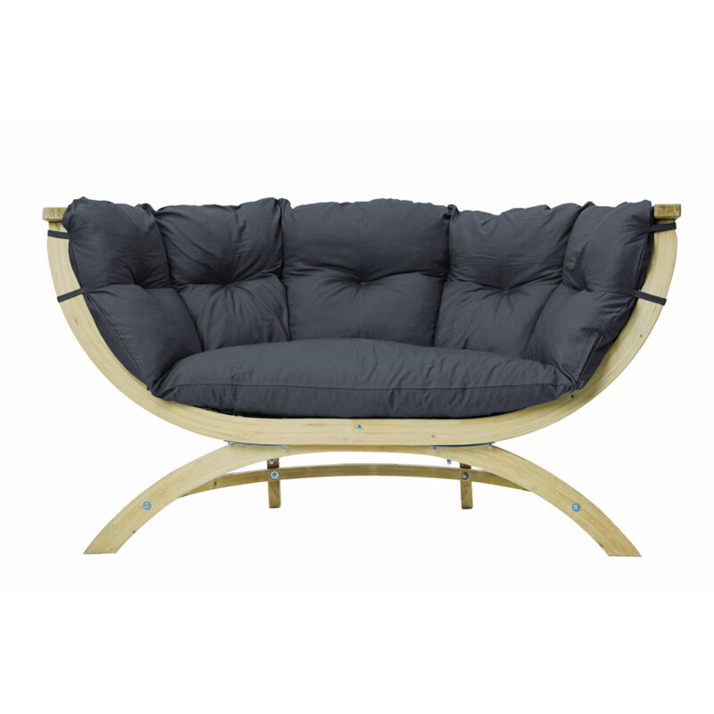 Siena Due Anthracite: [2/3p] Home & Garden XL Lounge Sofa [FSC Wood]+Cushion [Weatherproof] Dark Grey