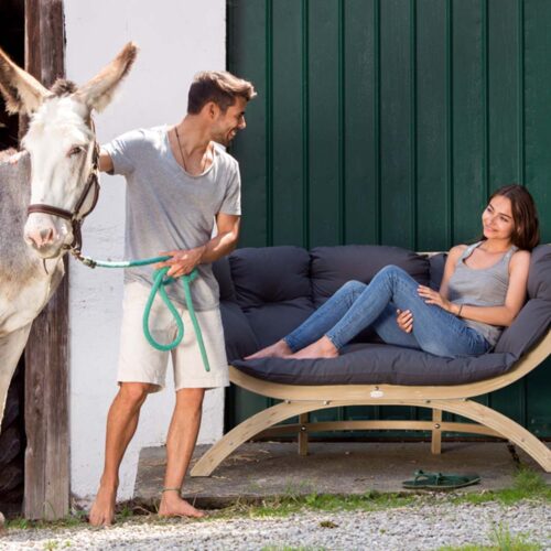 Siena Due Anthracite: [2/3p] Home & Garden XL Lounge Sofa [FSC Wood]+Cushion [Weatherproof] - Image 3