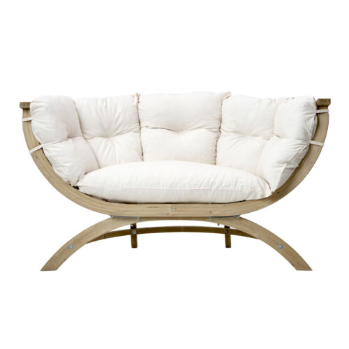 Siena Due Natura: [2/3p] Home & Garden XL Lounge Sofa [FSC Wood]+Cushion [Weatherproof] White/Cream