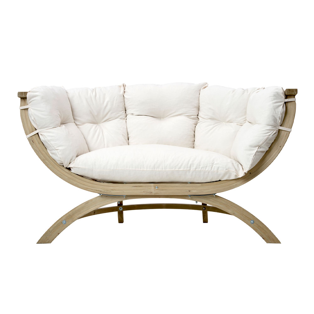 Siena Due Natura: [2/3p] Home & Garden XL Lounge Sofa [FSC Wood]+Cushion [Weatherproof]