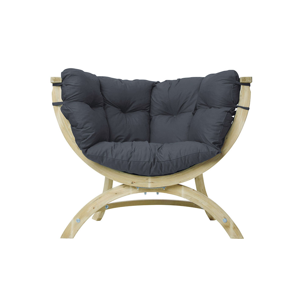 Siena Uno Anthracite: [1p] Home & Garden Lounge Armchair [FSC Wood]+Cushion [Weatherproof]