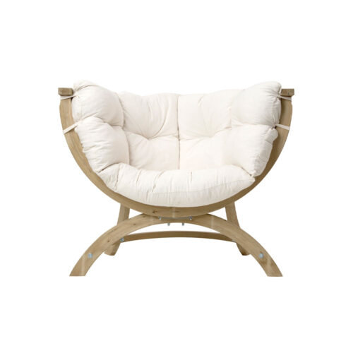 Siena Uno Natura: [1p] Home & Garden Lounge Armchair [FSC Wood]+Cushion [Weatherproof] White/Cream