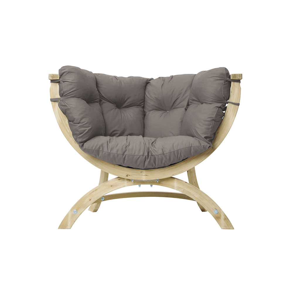 Siena Uno Taupe: [1p] Home & Garden Lounge Armchair [FSC Wood]+Cushion [Weatherproof]