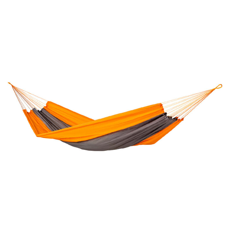 Silk Traveller Techno: [1p] Portable Travel Hammock for Outdoor/Camping [Orange+Grey]