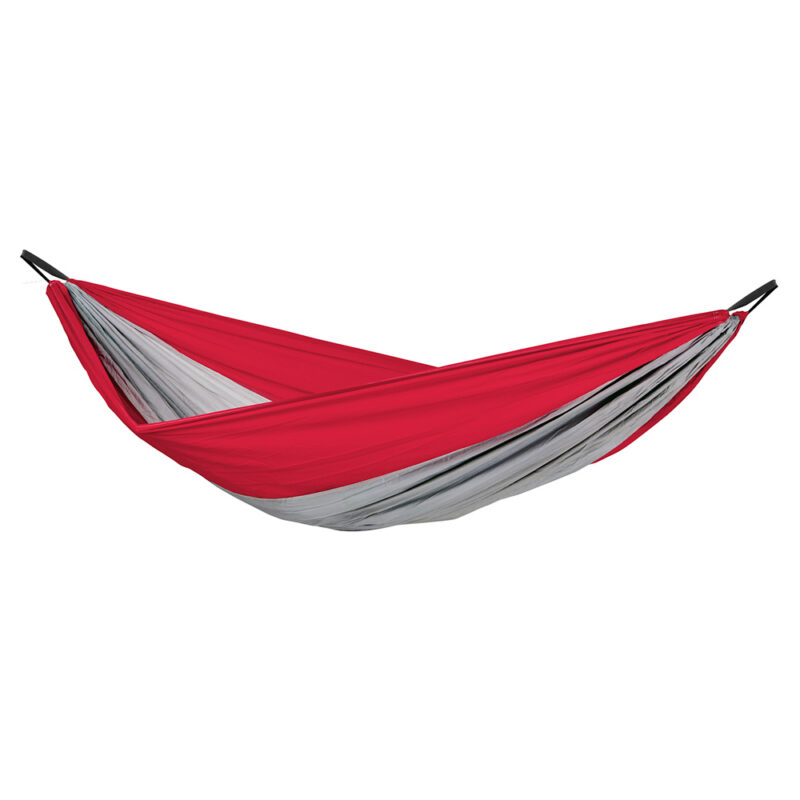 Silk Traveller XXL: [2-3p] XXL Portable Travel Hammock for Outdoor/Camping [Grey+Red]