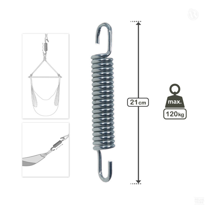 Sono: Coil Spring for Suspension/Extension [Hammock=1side/Hanging Chair] Silver-specs