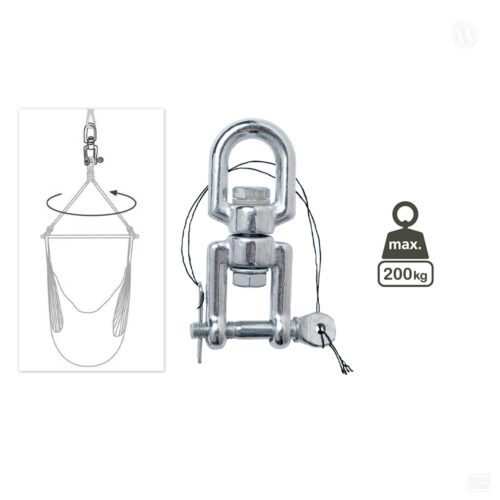 Swivel 360: Special Swivel for Rotative Suspension of Hanging Chairs /Silver-specs