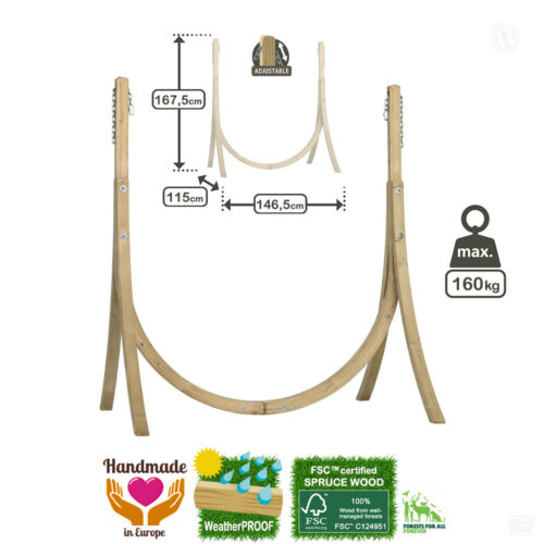Taurus: Hanging Chair Stand made of FSC Wood [Adjust. Height] Home&Garden-specs