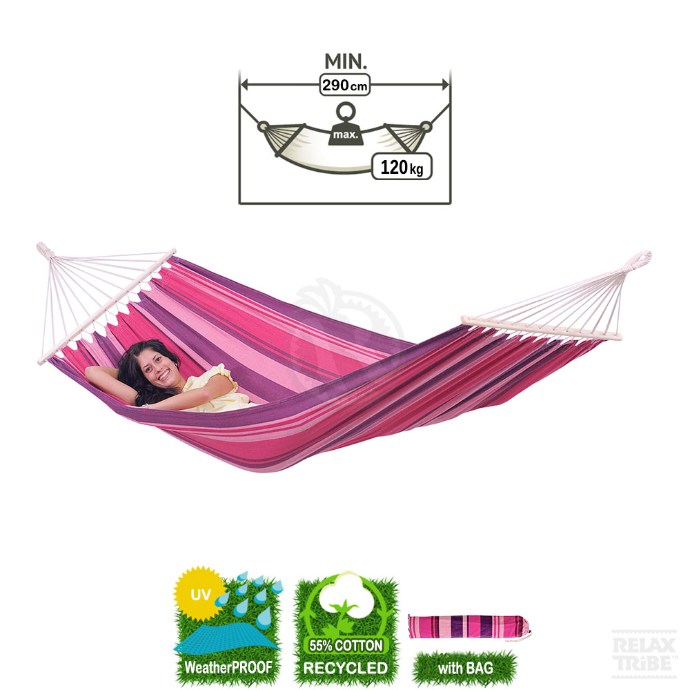 tonga-candy-single-weatherproof-hammock-with-bars-pink-purple-detail-spec
