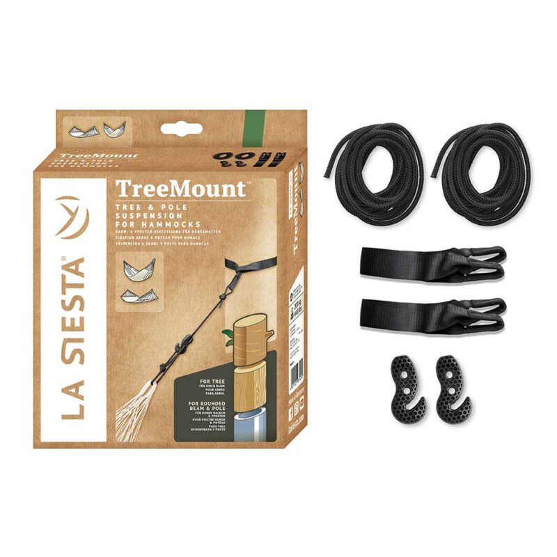 TreeMount Black: Easy-Adjust. Hanging Kit for Hammocks [Pole+Tree-Friendly] Home&Garden